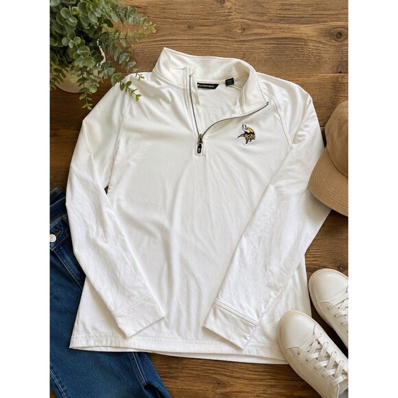 Cutter & Buck Other - Cutter & Buck Minnesota Vikings Quarter Zip Pullover Women’s Small White NFL